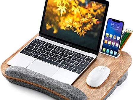 Escritorio Portátil con Cojín, Ohuhu Soportes para Portátiles con Cojín en Cama y Sofá de 15?-17?, con Orificio de Cable y Tira Antideslizante MacBook, Tablet y soporte de ordenador portátil Reacondicionado Discount