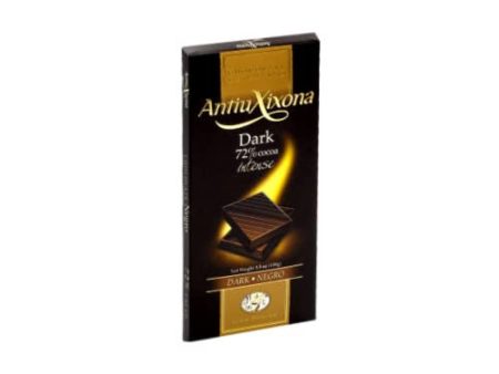 Antiu Xixona Chocolates Premium - Chocolate Negro 72% Cacao - Sabor Intenso - Sin Gluten - Tableta de Chocolate Negro 72% Cacao, 100g Embalaje Deteriorado Online now