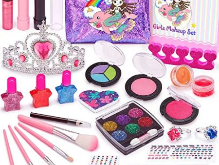 Chennyfun 26 Piezas Set de Maquillaje Niñas, Maletin Maquillaje Niñas, Juguetes Niña de Maquillaje, Juego de Maquillaje Lavables, Kids Makeup Blush Set Regalo para Niñas Embalaje Deteriorado For Discount