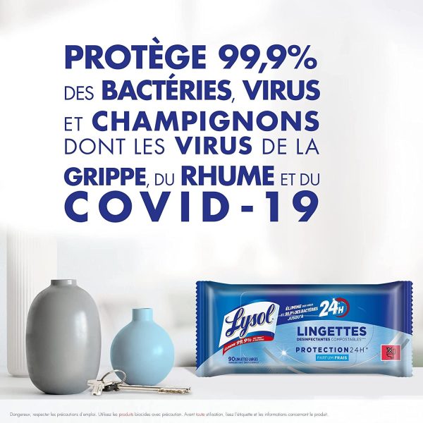 Lisas componibles toallitas desinfectantes, elimina el 99.9% de los virus y las bacterias, sin lejía, protege hasta 24 horas, aroma tropical - 30 toallitas Embalaje Deteriorado Online Sale