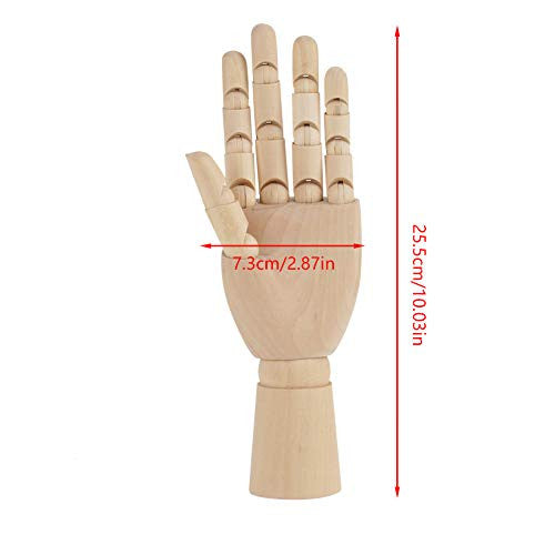 Akozon Modelo de Mano de Madera con Dedos Flexibles Modelo de Maniqui de Mano Derecha Articulado de Madera Regalo Arte Alternativos (Mano Izquierda de 10 Pulgadas) Reacondicionado Online Sale