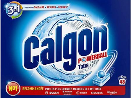 Calgon Powerball Pastillas - Antical para la Lavadora, Elimina Olores y Suciedad, en formato pastillas, 48 unidades Embalaje Deteriorado For Discount