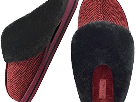 Oncai Pantuflas Mujer Casa Invierno Caliente Peluche Zapatillas para Espuma De Memoria Cómodas Antideslizantes Zapatillas Talla de 40 EU ES Vino Rojo Online now