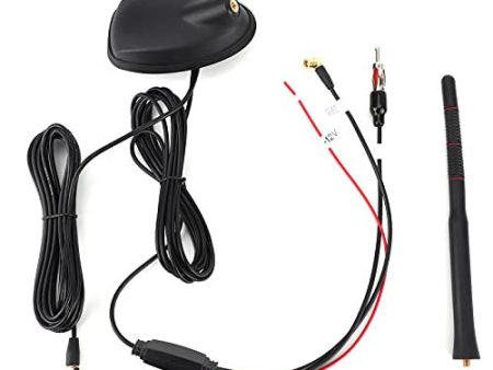 Antena de Coche, Qiilu Antena de Coche, Antena Dab + GPS + FM, Montaje en Techo Superior Amplificado Activo, Impermeable, a Prueba de Polvo, Universal Reacondicionado Supply