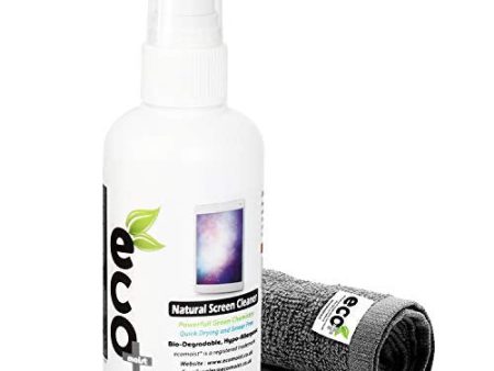 Limpiador de pantalla (100ML) + Toalla de microfibra fina (30x30cm) - Producto natural - MADE IN UK, Producto verde, NO AMONIACO Y ALCOHOL, Limpia todos los polvos y las manchas Reacondicionado Online