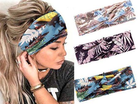 Mayelia Diademas para el cabello Boho Criss Cross Azul Yoga Strech Bandas para el pelo Sudor Antideslizante Nudo para mujeres y niñas (paquete de 3) Online Sale