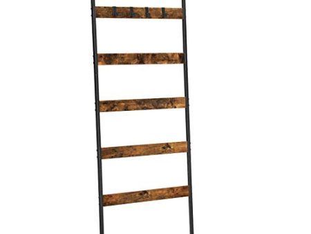 Vasagle Escalera para Toallas, Escalera Decorativa, 65 cm de Ancho, Marco de Acero, para Mantas, Toallas, Bufandas, Estilo Industrial, Marrón Rústico y Negro LLS011B01 Reacondicionado Supply