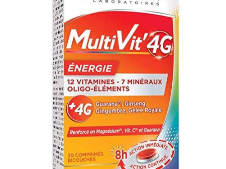 Forté Pharma - Multivit  4g Energy, Forma y tono de suplemento de alimentos: 12 vitaminas y 7 minerales, 30 bi-ci-co-co-leyes Embalaje Deteriorado Discount